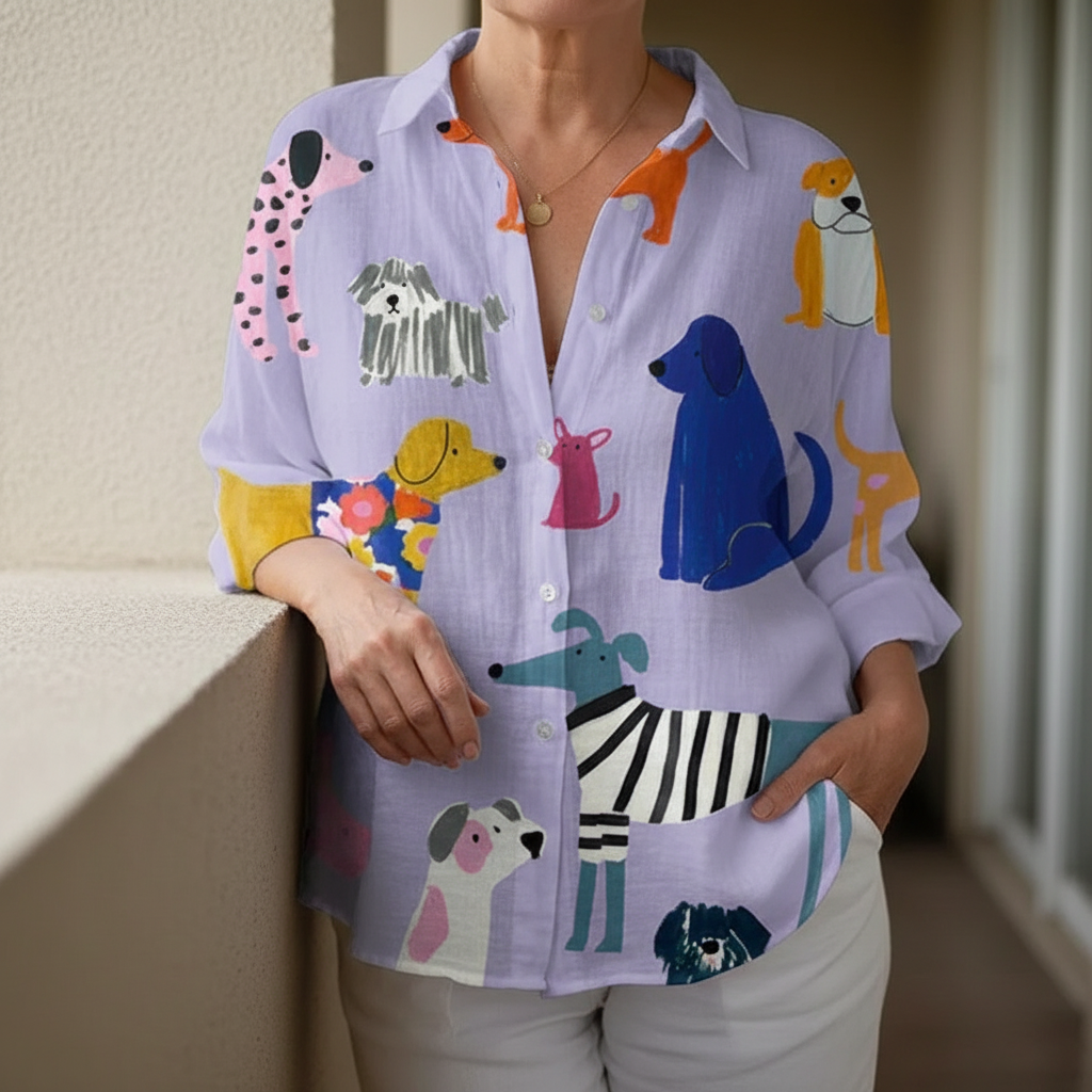 Florence™ | Blouse Chiens Espiègles