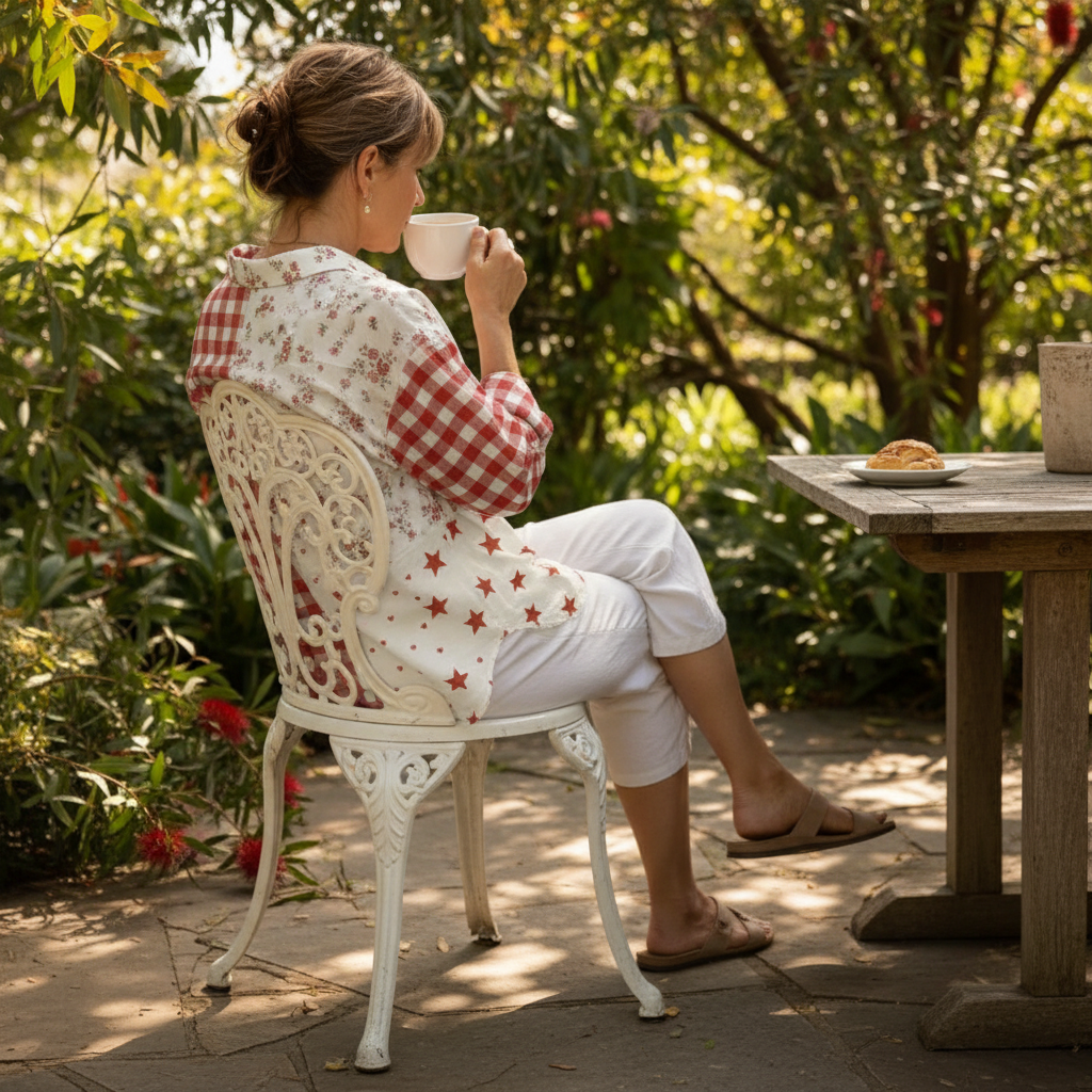 Elise™ | Blouse Patchwork Champêtre