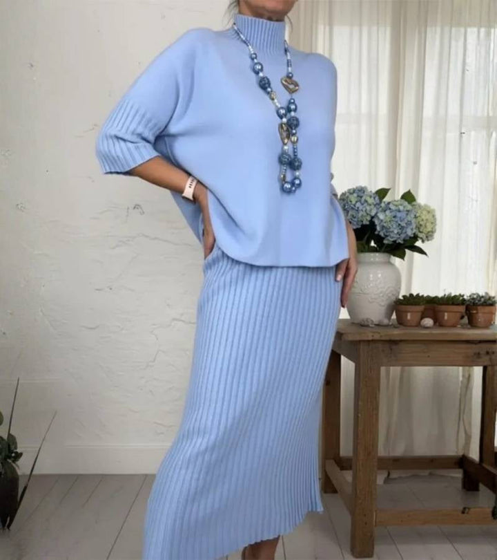 Anita | Set in morbido maglia con finiture a coste