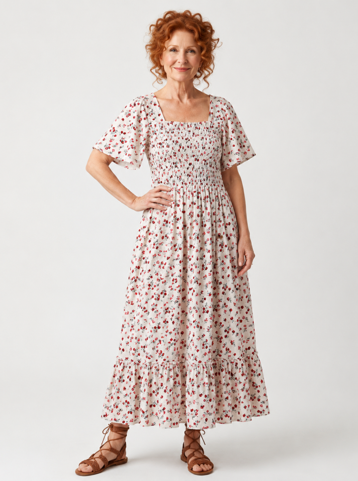 Isabella™ | Elegant Floral Midi Dress