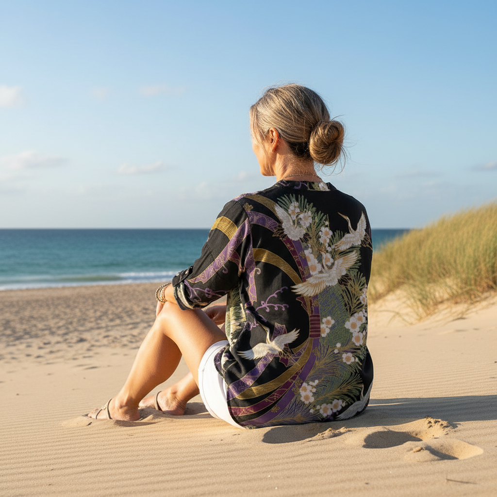 Breezy™ - Blouse Chic à Imprimé Envol