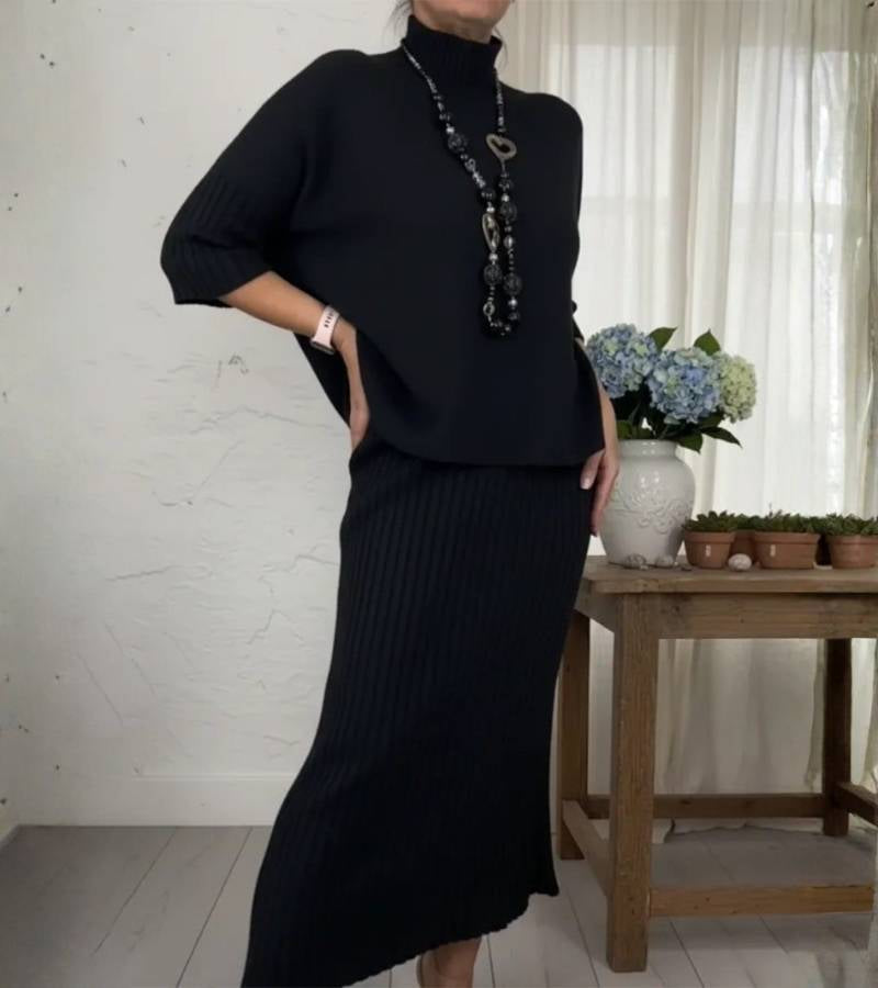 Anita | Set in morbido maglia con finiture a coste