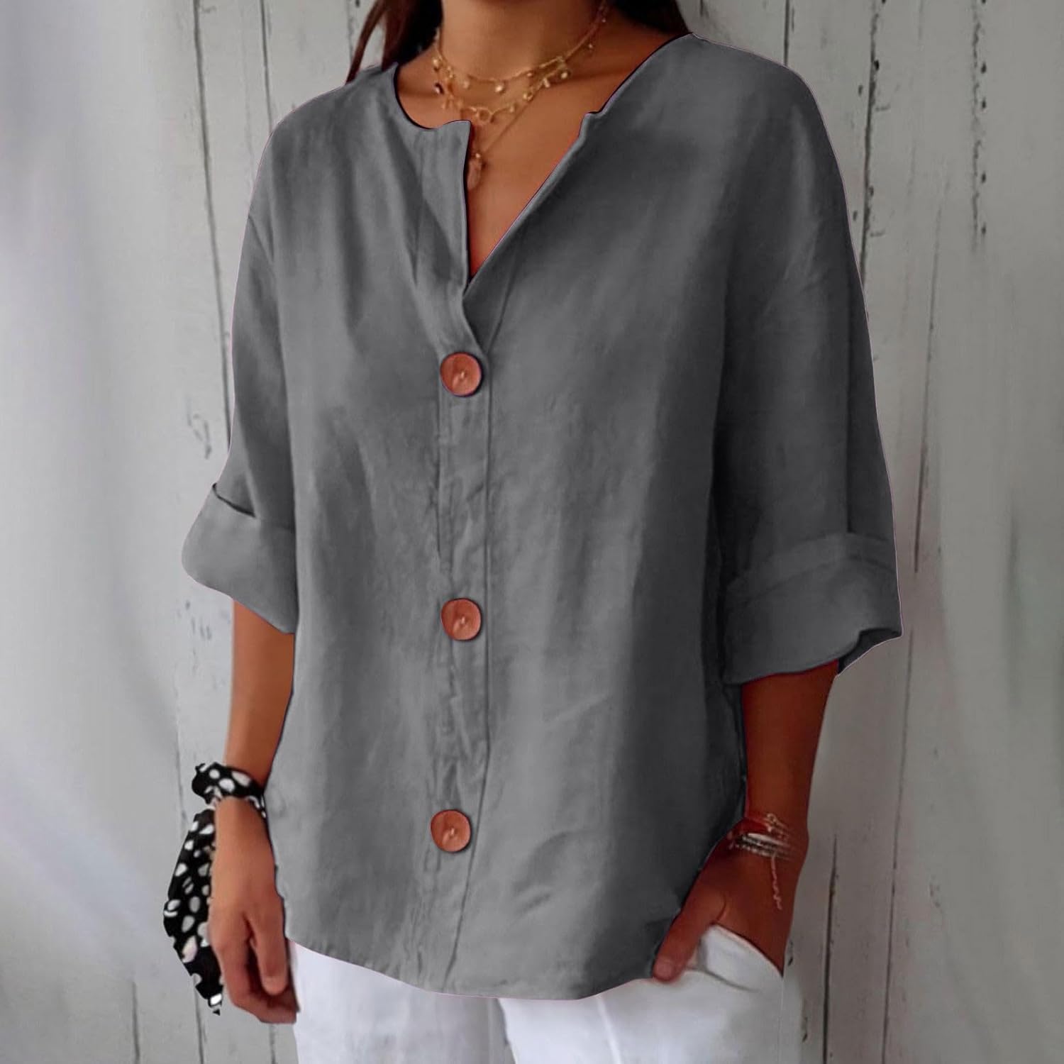 Noora™ Blouse Lin Décontractée