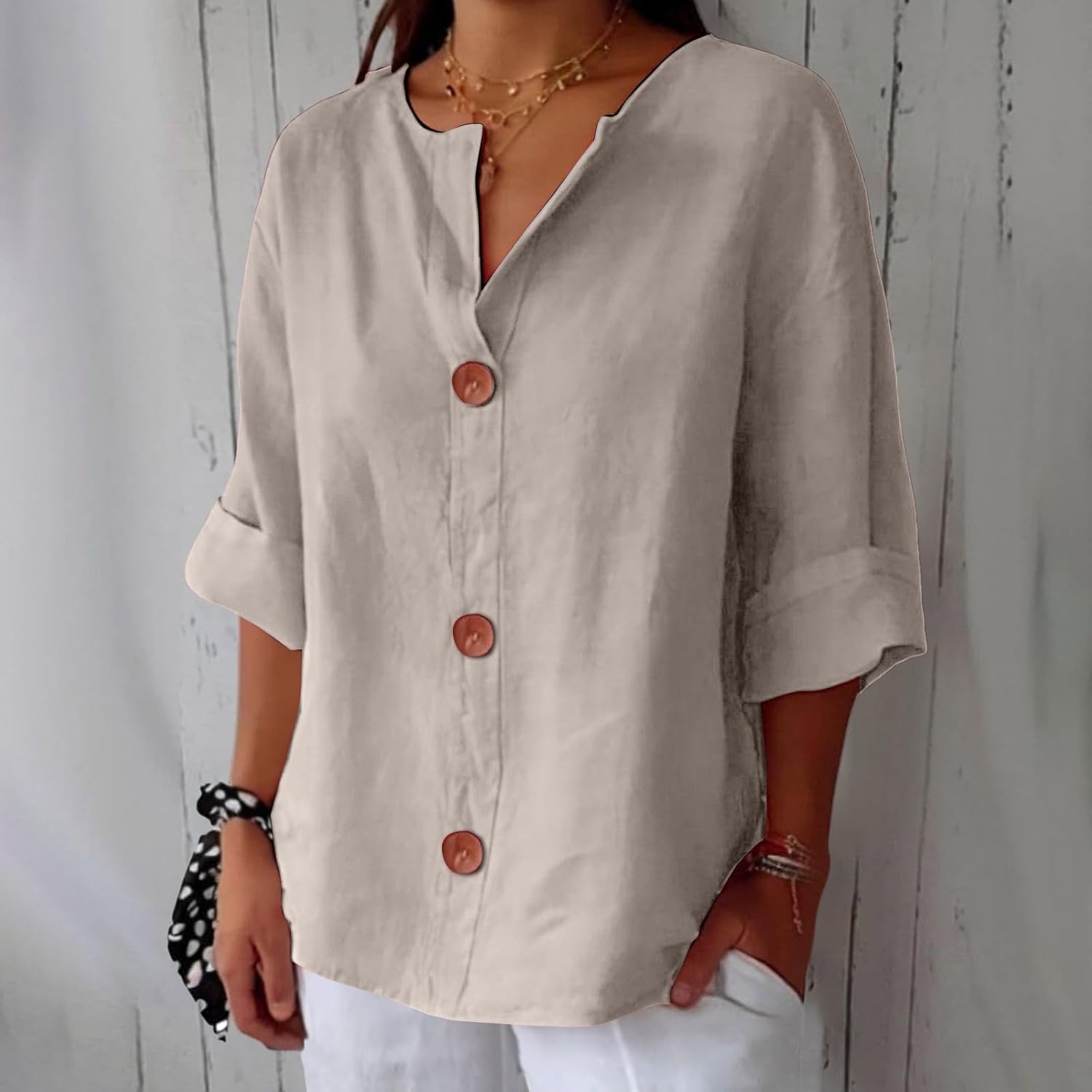 Noora™ Blouse Lin Décontractée