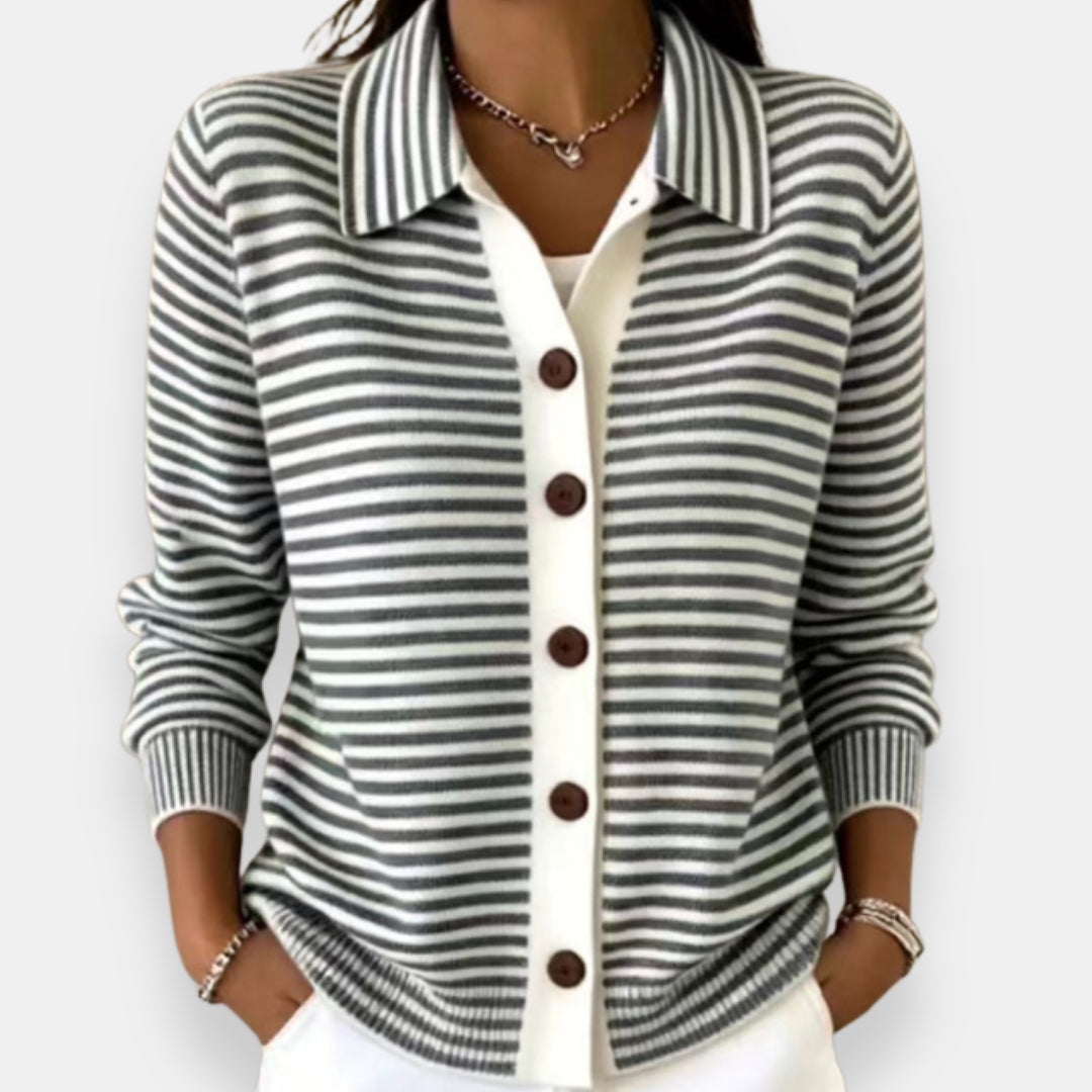 Clotilde | Cardigan d'automne à rayures