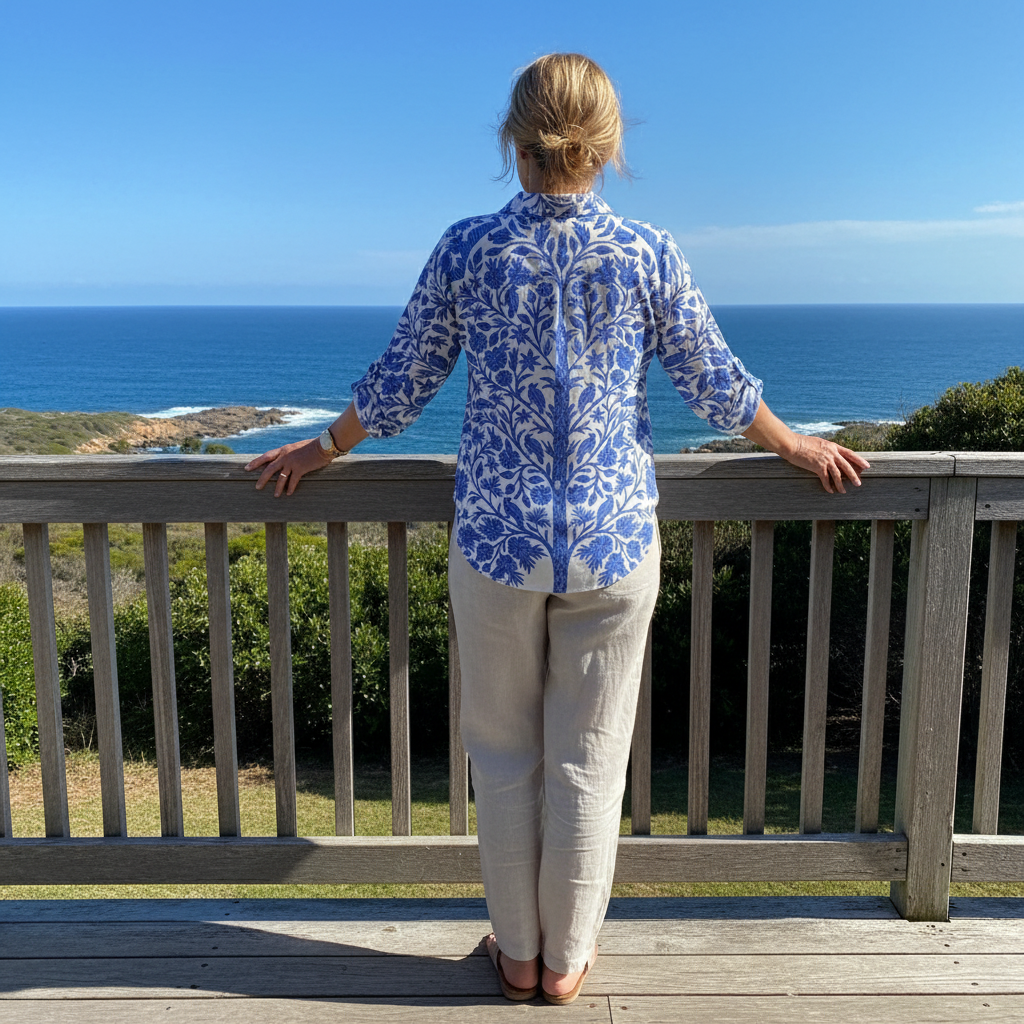 Frederikke™ | Blouse Jardin Bleu