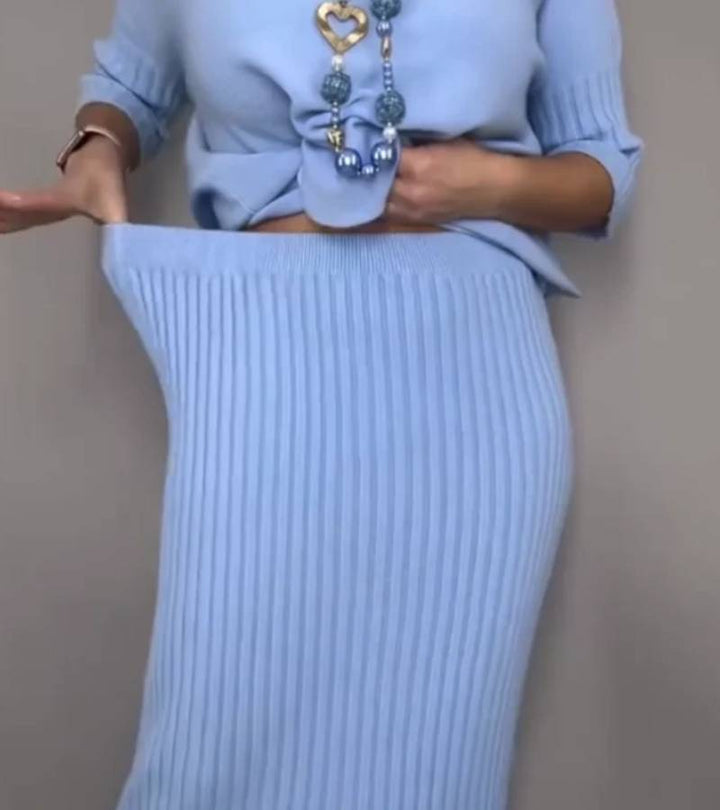 Anita | Set in morbido maglia con finiture a coste