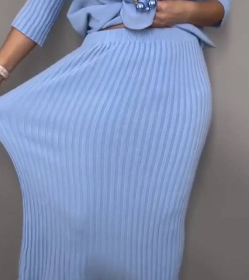 Anita | Set in morbido maglia con finiture a coste