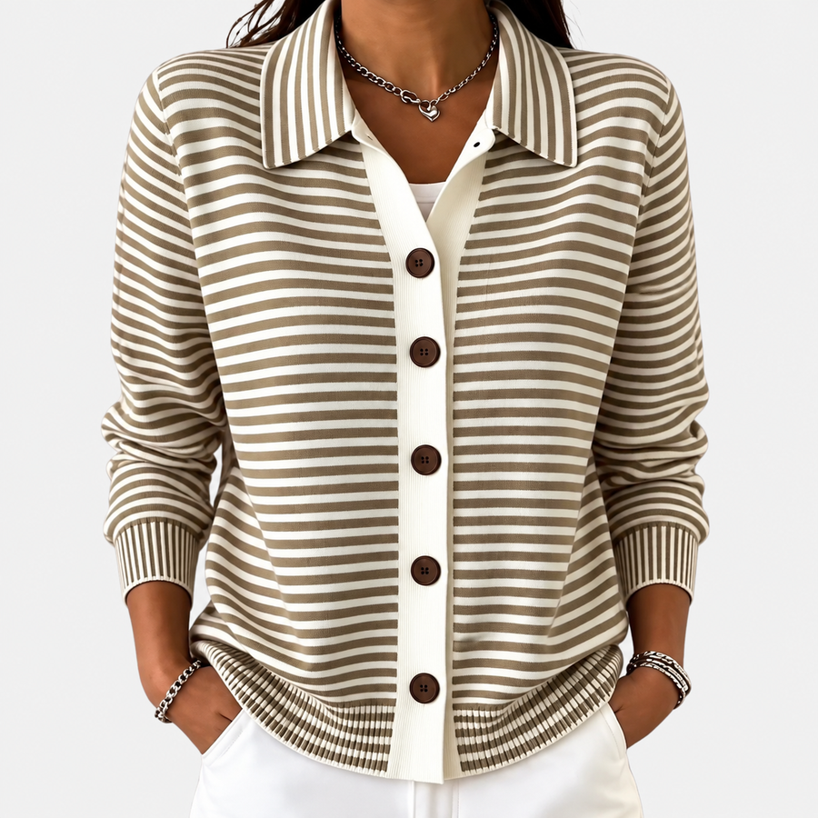 Clotilde | Cardigan d'automne à rayures
