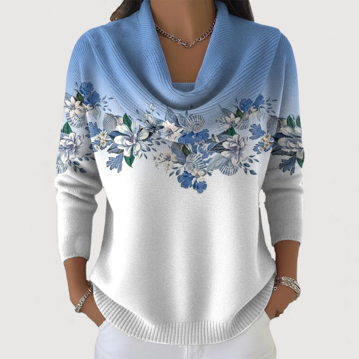 Lucia | Pullover con stampa floreale e colletto
