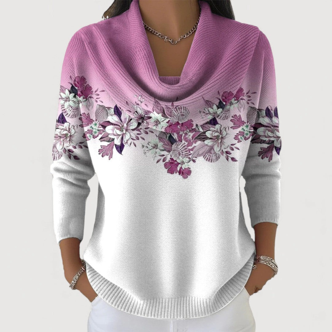 Lucia | Pullover con stampa floreale e colletto