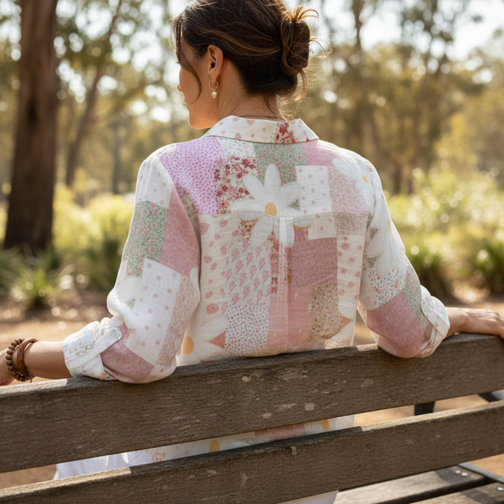 Fanny™ | Blouse Patchwork Marguerites