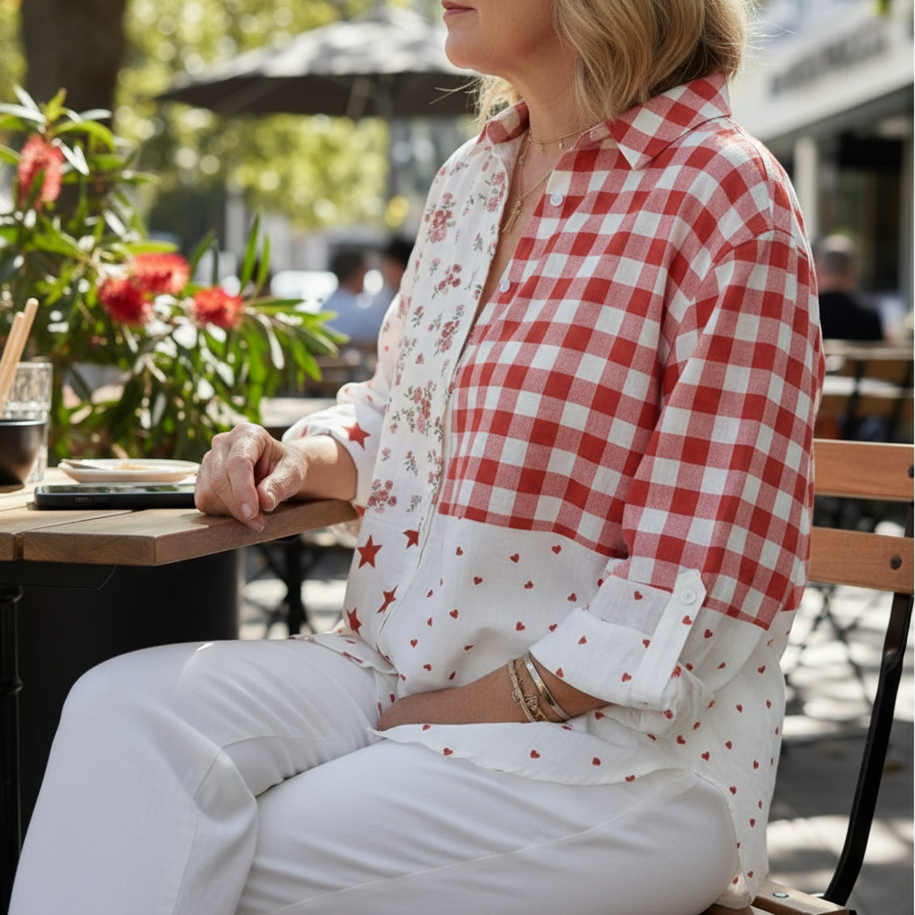 Elise™ | Blouse Patchwork Champêtre