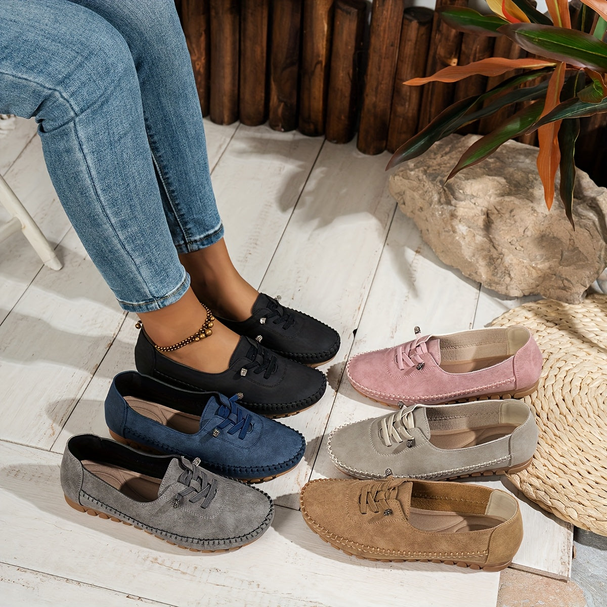 Albertine | Mocassin Souple à Lacets Élastiques