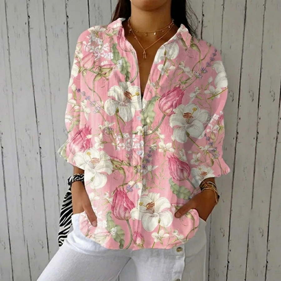 Frances™ | Blouse Floraison Élégante