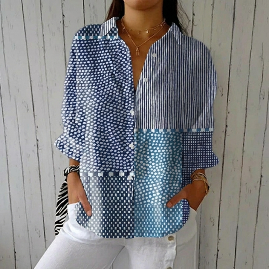 Fiora™ | Blouse Patchwork Océan