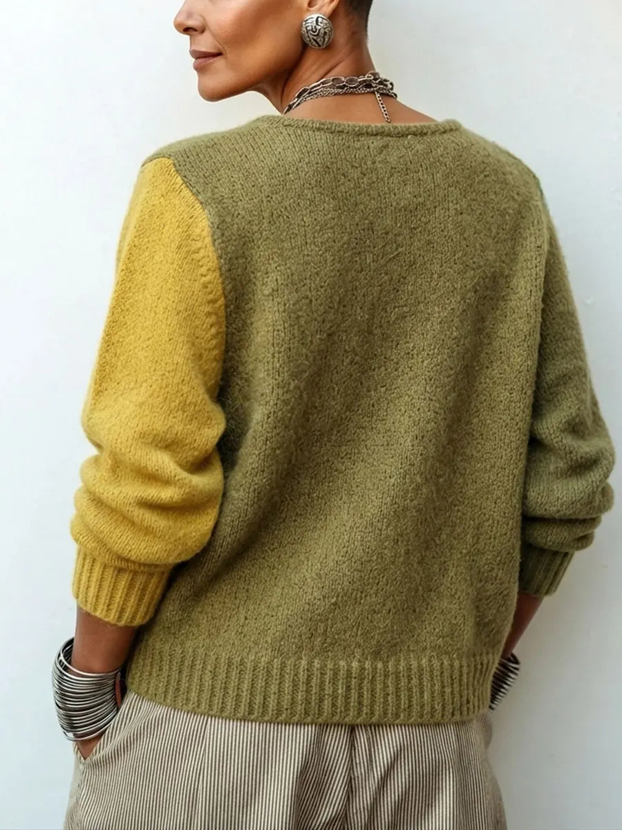 Eulalie | Gilet Colorblock à Boutonnage Asymétrique